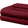 Cathay Home 90 gsm Solid Sheet Set, California King, Nero, Burgundy, Completo