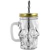 Puckator Barattolo Bicchiere in Vetro con Tappo e Cannuccia - Teschio - Accessori Cucina, Gothic, Ufficio, Casa