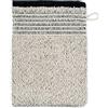 Möve Eden Melange - Guanto da bagno, 20 x 15 cm, 90% cotone, 10% lino, colore naturale/nero