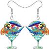 WEVENI Carino Acrilico Macaw Pappagallo Orecchini Pendenti Hawaii Uccello Decorativi Gioielli Regali per Le Signore Bambina (Hawaii K)