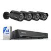 REOLINK Sistema di telecamere di sicurezza PoE 8CH 5MP, 4 telecamere IP PoE cablate da 5 MP per esterni con rilevamento di veicoli personali, NVR 4K 8CH con HDD da 2 TB per registrazione 24-7,