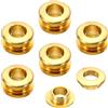 PATIKIL 7mm(2/7 Pollici) Massiccio Ottone Foro Occhi 6pz Arco Superficie Autosostegno Anelli Tenuta con Rondella per Pelle Artigianato Ottone Tono