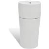 vidaXL Lavandino Rotondo Ceramica Bianca con Foro di Trabocco Lavabo Lavello