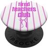 Trendy Teacher Tired Teachers Club - Fiocco a righe rosa PopSockets PopGrip Adesivo