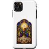 Holy Art Custodia per iPhone 11 Pro Max Opera d'arte a mosaico gotico cattolico calice ed eucaristia