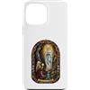 Holy Art Custodia per iPhone 13 Pro Max Nostra Signora Di Lourdes Mariano Cattolico Gotico Mosaico Icona Arte