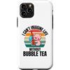 Retro Pig I Can't Imagine Life Without B Custodia per iPhone 11 Pro Simpatico maiale retrò Non riesco a immaginare la vita senza Bubble Tea