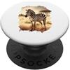 PM-Artistic La zebra nella savana Libertà nella natura PopSockets PopGrip Adesivo