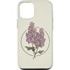 Cottagecore Naturalist Plant Design for Custodia per iPhone 12/12 Pro Fiore di fiori di campo grafico botanico lilla
