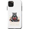 Bookworm Raccoon Reading Healing Custodia per iPhone 11 Pro Max Leggere invece di guarire carino procione amante dei libri