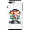 Retro Pig I Can't Imagine Life Without B Custodia per iPhone 7 Plus/8 Plus Simpatico maiale retrò Non riesco a immaginare la vita senza Bubble Tea