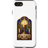 Holy Art Custodia per iPhone SE (2020) / 7/8 Opera d'arte a mosaico gotico cattolico calice ed eucaristia