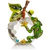 Keren Kopal Green Frog on Crystal Apple Trinket box decorato e cristalli aust...