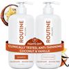 Routine Wellness Biotin DHT Blocker - Set shampoo e balsamo anti-diradamento per donne e uomini, shampoo sicuro per la perdita dei capelli e una crescita più sana, cocco e vaniglia (confezione da 2)