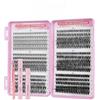 BUTBU Ciglia finte Ciuffetti Kit, Doppio Strato Curl cigli finta, cigli Finte Da Donna, Per Uso Fai Da Te E Personale E Domestico, Con Colla Delle ciglia, Pinzette, Rimozione Della Colla（Stile D）