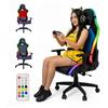 Nuwo Sedia Gaming LED RGB Ergonomica in Tessuto Traspirante | Reclinabile 180° | Struttura in Acciaio 150Kg | Braccioli 2D | Supporto Lombare e Cervicale | Sedia PC Gaming e Ufficio