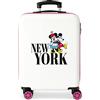 Disney Valigia da cabina Disney Mickey & Minnie viaggio a New York Bianco 38x55x20 cm ABS rigido Chiusura laterale con combinazione 35L 2 kg 4 doppie ruote bagaglio a mano