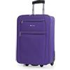 ITACA - Valigia 55x40x20 Trolley Bagaglio a Mano. Valigie per i Tuoi Viaggi in Cabina. Trolley Bagaglio a Mano. Materiale EVA Polyester Resistente e Super Leggero, Viola