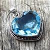 Bellissimo London Topazio Blu Gemma 925 Argento Sterling Mano Ciondolo 4.8cm