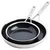 KitchenAid - Set di padelle in acciaio inox multistrato 20 cm + 28 cm