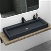 Mai & Mai Lavabo da Appoggio 100x42x10cm, Lavabo Bagno Sospeso Lavandino Bagno Rettangolare Colossum06-1000 Lavandino da Minerale Fuso, Antracite opaco