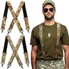 Toulite 2 bretelle mimetiche da uomo resistenti con 4 ganci resistenti per uomini da caccia lavoro regolabile X Back Bretelle 5 cm, Multicolore, taglia unica