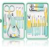 UNUSVERUM Set manicure professionale per la cura delle unghie, 18 pezzi, strumenti per la cura della pedicure in acciaio inossidabile con custodia da viaggio, set regalo per donne, mogli, genitori