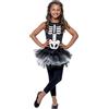 SMIFFYS Costume Tutù Scheletro, Bianco e Nero, Abito Tutù Stampato Halloween