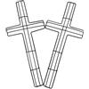 SOHAIL Ghirlanda a forma di croce in filo metallico per Pasqua, Natale, vacanze, chiesa religiosa a tema (2 pezzi, 40,6 cm, verde)