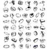 Milacolato 49PCS Vintage Argento Punk Anelli Knuckle Rings Set per Uomo Donna Snake Cross Flower Anelli Grossi Aperto Regolabile Goth Punk Hip Hop Cool Midi Stackable Rings Pack
