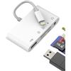 zoyuzan Adattatore Lightning (5 in 1) per iPhone14 SD lettore di schede USB OTG 3.0 per Apple Cavo di ricarica 3,5 mm cuffie jack AUX Headphone connettore audio TF lettore di schede fotocamera Memory Micro SD