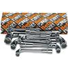 BETA - Set 17 Chiavi a Pipa Doppie Esagonali Poligonali Cromate 6-22 mm, Serie Professionale per Officina Meccanica e Manutenzione, 937/S17