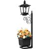 Generic Lampada solare con fioriera - Lampada da esterno 2 in 1 per vasi di fiori | Fioriera decorativa per illuminazione da giardino | Patio Portico Prato Terrazza Balcone Percorso Appartamento Decorazione