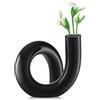 Joeyan 12CM Nero Vasetti Vetro Piccoli per Fiori, Vaso Decorativo Geometrico per Centrotavola Moderni per La casa, Soggiorno, Ufficio, Mini Monofiore Vasi Astratto per Fiori Singoli Rose e Tulipani