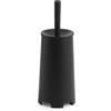 Gedy Oscar Scopino Bagno WC in Resina Termoplastiche, Scopino WC Colore Nero, Scopino Bagno da Appoggio con Ciuffo in Setole Nere di Nylon, Base Rotonda Ø13xH35cm Peso 396g 100% Made in Italy