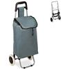 Relaxdays Carrello Portaspesa, Pieghevole, 25 l, Shopping Trolley con Ruote, max.10 kg, HLP 91x40x30 cm, Grigio