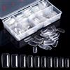 MELLIEX 500pcs Copertura Completa Unghie Finte Unghie Acriliche Trasparenti 10 Dimensioni Punte per Unghie Finte Unghie Artificiali per Donne Ragazze