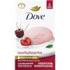 Dove - Sapone in barra rivitalizzante al latte di ciliegia e chia, confezione da 6 per pelle secca, formulato con ¼ di idratante, colomba, skin_cleaning_agent, unilever