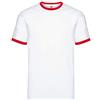 Fruit of the Loom - Maglietta 100% Cotone - Uomo (XXXL) (Bianco/Rosso)