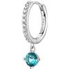 Brosway Orecchino Singolo Donna, Orecchino a Cerchio in Argento e Aqua Green | Collezione FANCY - FAG12