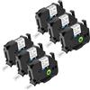 NineLeaf 6 x Compatibile per Brother TZe-251 TZe251 TZ-251 TZe 24 mm Nero su Bianco Laminato Etichettatrice per Brother PT-P750W PT-D600 PT-D600VP PT-P700 2430 9700PC PT-P710BT PT-E500VP