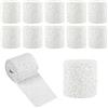 Eulihent 12 Rotoli Bende Gessate 5 cm x 2,7 m Bendaggio in Gesso Asciugatura Rapida Garze Gesso per Modellare Artigianato Maschere Scultura e Calchi su Pelle Viso e Corpo