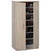 Trentiner Armadio portascarpe con 2 ante e 6 ripiani estraibili salvaspazio H: 108 cm L: 55 cm rovere | Creta