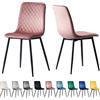 mcc direct Set di 2 sedie da pranzo in velluto con gambe in metallo Lexi (rosa)