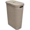 5 five simply smart 5five - Cesto portabiancheria Sottile in Rattan 40L Beige - Fori di Ventilazione - Coperchio - Maniglie ergonomiche per Un Facile Trasporto - Cesto portaoggetti in plastica