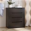 Blishom Cassettiera Camera da Letto con 4 cassetti, settimino camera da letto,Moderno e Salvaspazio per la Camera da Letto Soggiorno e Ingresso, 71 x 41 x 82 CM,Bianco (Nero)