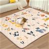 COMOMY Tappeto Gioco Bambini 180x200 cm, Pieghevole e Lavabile - Tappetone Neonato Morbido Trapuntato con Fondo Antiscivolo per Gattonamento, per Box, Beige