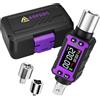 ANPUDS Chiave Dinamometrica Digitale 1/2'' 4-200 Nm, Adattatore Dinamometrico Elettronico ad Alta Precisione ±2%, LED e Segnale Acustico con Adattatori 3/8'' e 1/4'' per Auto, Moto e Officina