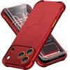 ORETECH Magnetica Cover per iPhone 17 Pro 6,3"con [2 x Vetro Temperato],[Compatibile con MagSafe][Protezione Fotocamera Integrata] Custodia Ultra Sottile Silicone Anti-Graffio TPU Antiurto-Rosso