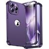 ORETECH Cover per iPhone 13 Pro Max 6,7", Custodia iPhone 13 Pro Max [2 x Pellicola Protettiva Vetro Temperato][Protezione Dell'Obiettivo Della Fotocamera] Cover Antiurto in Silicone-Viola Scuro